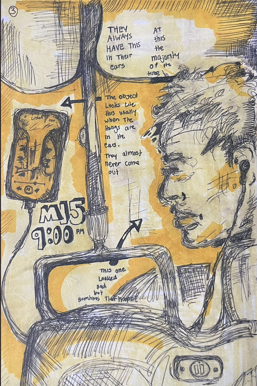 Subway sketchbook page, MJ15